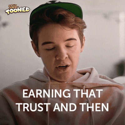 Man In Hat And Hoodie Saying Earning That Trust And Then GIF