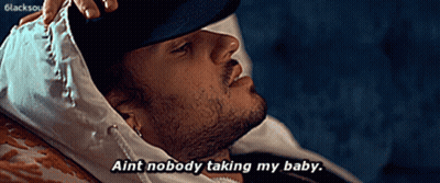 Man In Hat And Hoodie Says Ain't Nobody Taking My Baby GIF