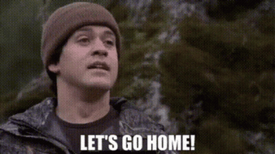 Man In Hat And Jacket Saying Let's Go Home GIF