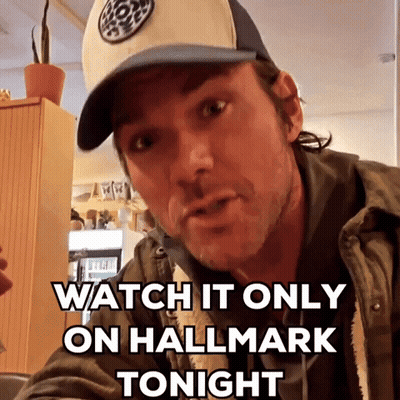 Man In Hat And Jacket Says Watch It Only On Hallmark Tonight GIF