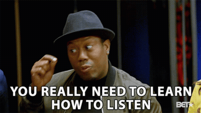 Man In Hat And Jacket Says You Really Need To Learn How To Listen GIF