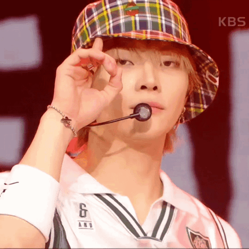 Man In Hat And KBS Shirt GIF