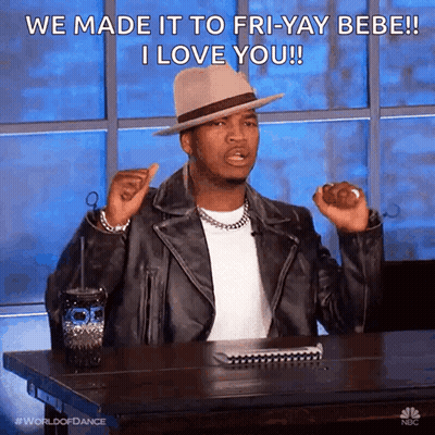 Man In Hat And Leather Jacket Says We Made It To Fri-Yay Bebe I Love You GIF