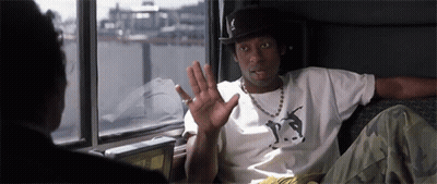 Man In Hat And N.Y.C. T-Shirt Waving GIF