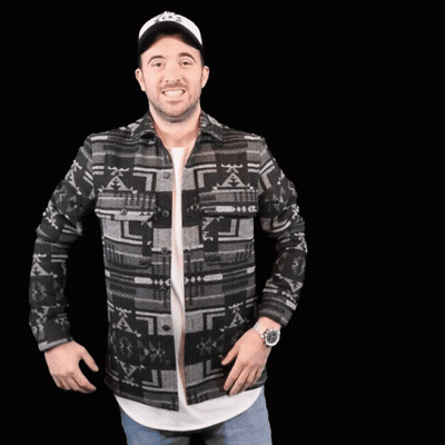 Man In Hat And Native American Pattern Jacket GIF