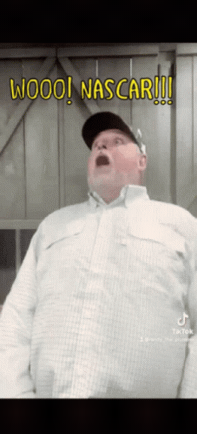 Man In Hat And Plaid Shirt Saying Wooo Nascar GIF
