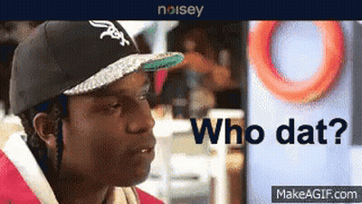 Man In Hat And Red Jacket Says Who Dat GIF