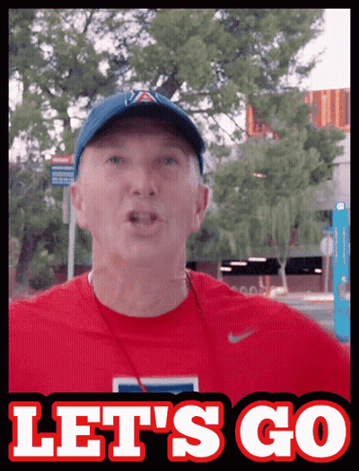 Man In Hat And Red Shirt Saying Let's Go GIF