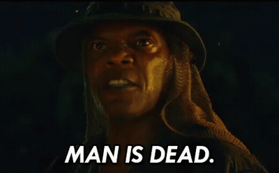 Man In Hat And Scarf Saying Man Is Dead GIF