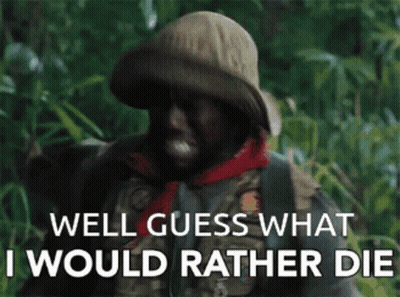 Man In Hat And Scarf Says Well Guess What I Would Rather Die GIF