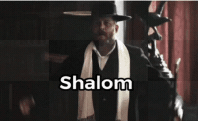 Man In Hat And Scarf With Shalom GIF