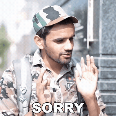 Man In Hat And Shirt Saying Sorry GIF