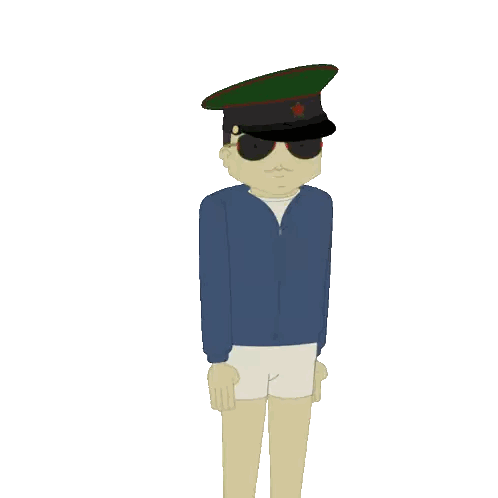 Man In Hat And Shorts Saluting Sticker