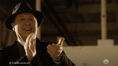 Man In Hat And Suit Clapping #Theblacklist GIF