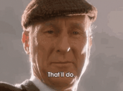 Man In Hat And Suit Saying That'll Do GIF