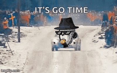 Man In Hat And Sunglasses Driving It's Go Time GIF