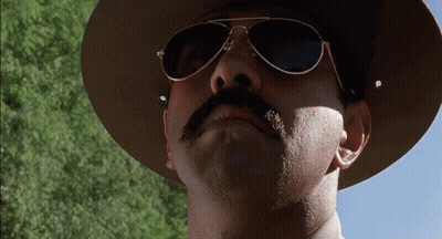 Man In Hat And Sunglasses Looking Up GIF