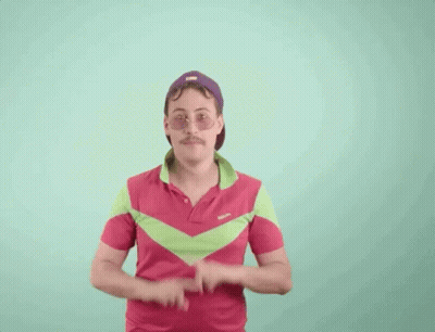 Man In Hat And Sunglasses Pointing Up GIF