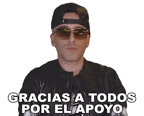 Man In Hat And Sunglasses Saying Gracias Sticker