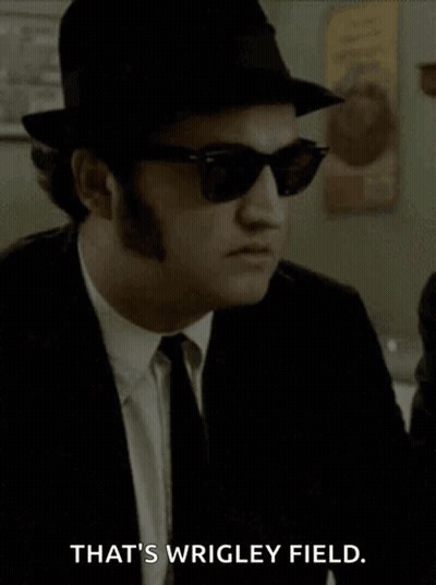 Man In Hat And Sunglasses Saying That's Wrigley Field GIF