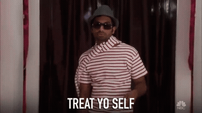 Man In Hat And Sunglasses Says Treat Yo Self GIF
