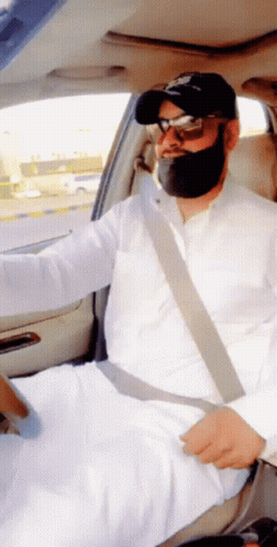 Man In Hat And Sunglasses Sitting In Car With Seatbelt GIF