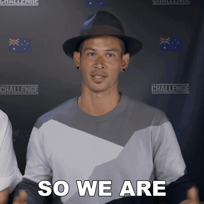 Man In Hat And Sweater Says So We Are GIF