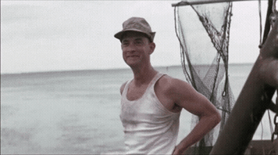 Man In Hat And Tank Top On Boat GIF