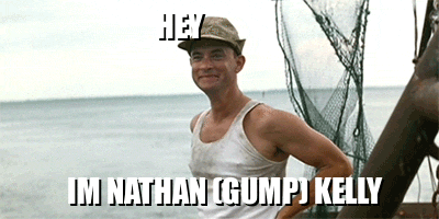 Man In Hat And Tank Top Says Hey Im Nathan Gump Kelly GIF