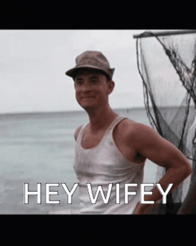 Man In Hat And Tank Top Says Hey Wifey GIF