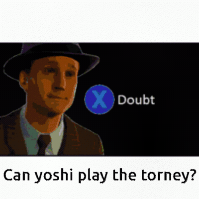 Man In Hat And Tie Asking Yoshi To Play GIF