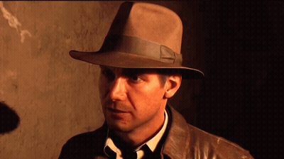 Man In Hat And Tie Looking Left GIF
