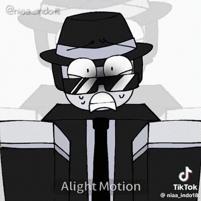 Man In Hat And Tie Saying Alight Motion GIF