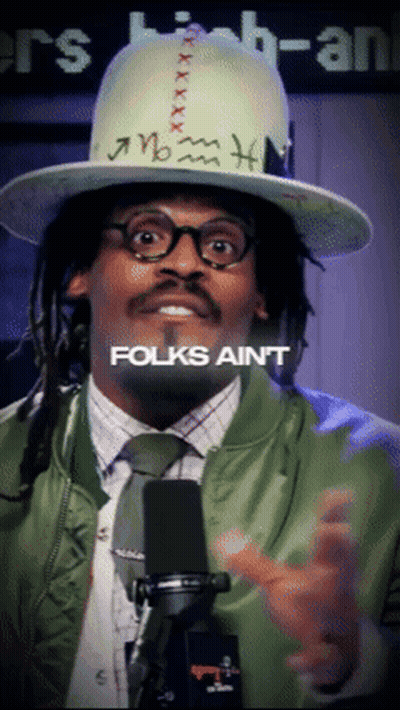 Man In Hat And Tie Talking Into Microphone Folks Ain't GIF
