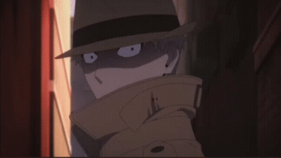 Man In Hat And Trench Coat With Number 0 Collar GIF