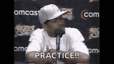 Man In Hat At Microphone Saying Practice! GIF