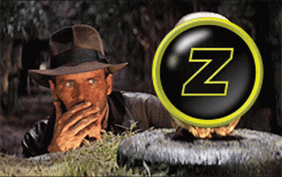 Man In Hat Covering Mouth Beside Circle With Z GIF