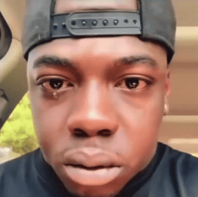 Man In Hat Crying With Tear GIF