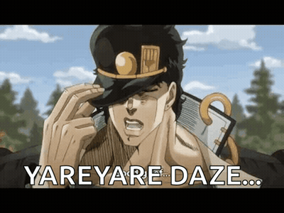 Man In Hat Holding Book Says Yareyare Daze GIF