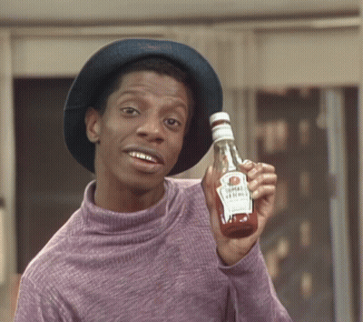 Man In Hat Holding Bottle Of Ketchup GIF