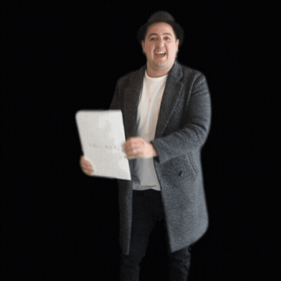 Man In Hat Holding Box Saying Done Deal GIF