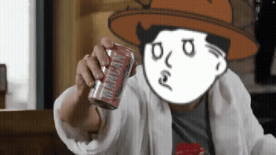 Man In Hat Holding Mancan GIF