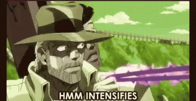 Man In Hat Holding Purple Sword Hmm Intensifies GIF