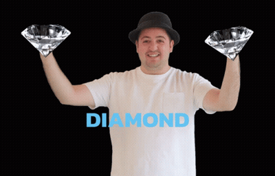 Man In Hat Holding Two Diamonds Diamond Hands GIF