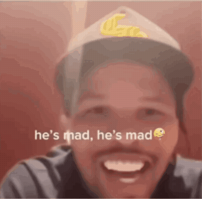 Man In Hat Laughing He's Mad He's Mad GIF