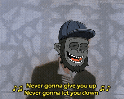 Man In Hat Never Gonna Give You Up GIF