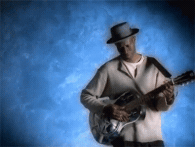 Man In Hat Playing Guitar GIF