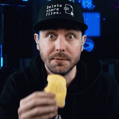 Man In Hat Saying Delete Those Files Eating GIF