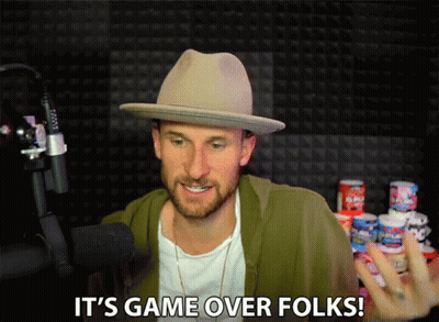 Man In Hat Saying Game Over Folks At Microphone GIF