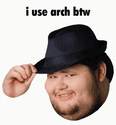 Man In Hat Saying I Use Arch Btw GIF